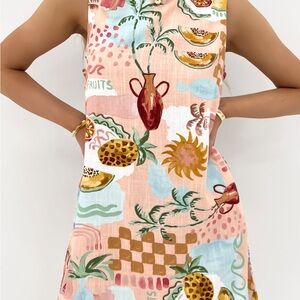 Anthropologie Paper Heart L Linen Blend Tropic Sleeveless Mini Dress